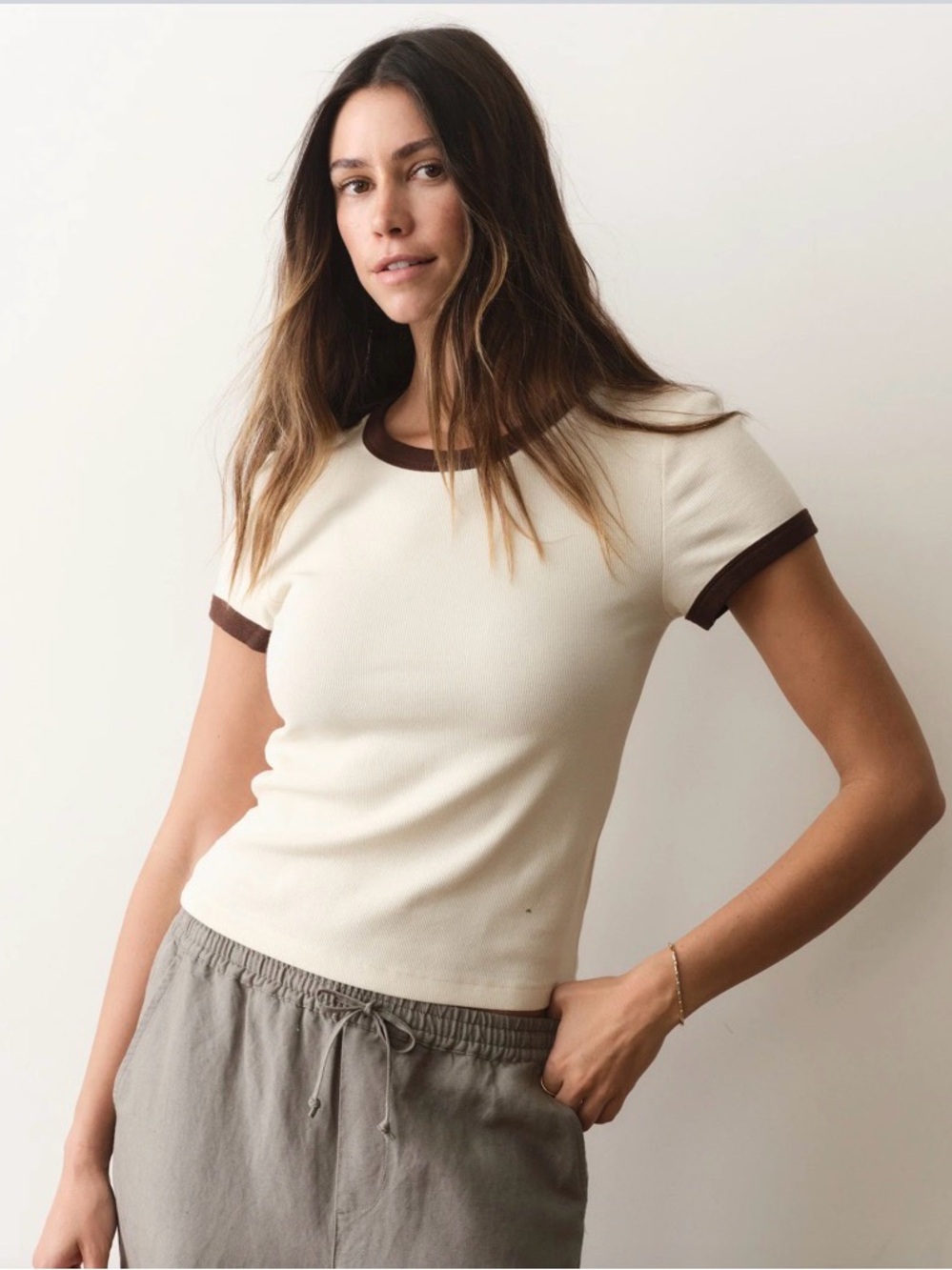 Marine Layer Lexi Rib Ringer Tee NWT size XL